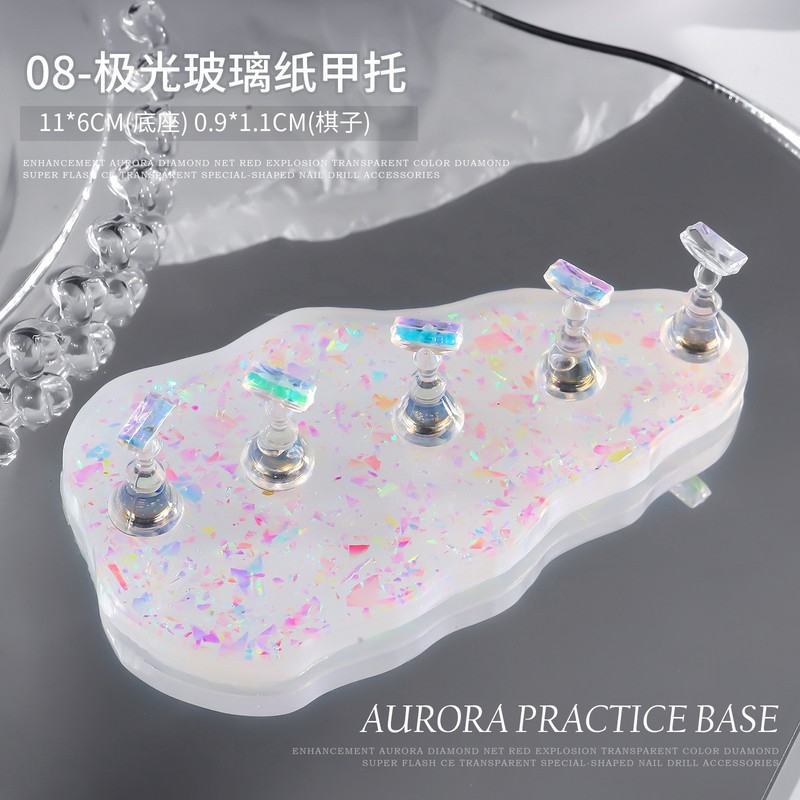 ネイルアートチェッカーボードネイルチップディスプレイアクリルベース練習スタンドディスプレイボード箱入り卸売ディスプレイスタンド|undefined
