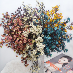 国境を越えた人気の5フォークのカスミソウ造花、ロウバイの花束、ウェディングブーケ、ホームデコレーションセット、フラワーアレンジメント