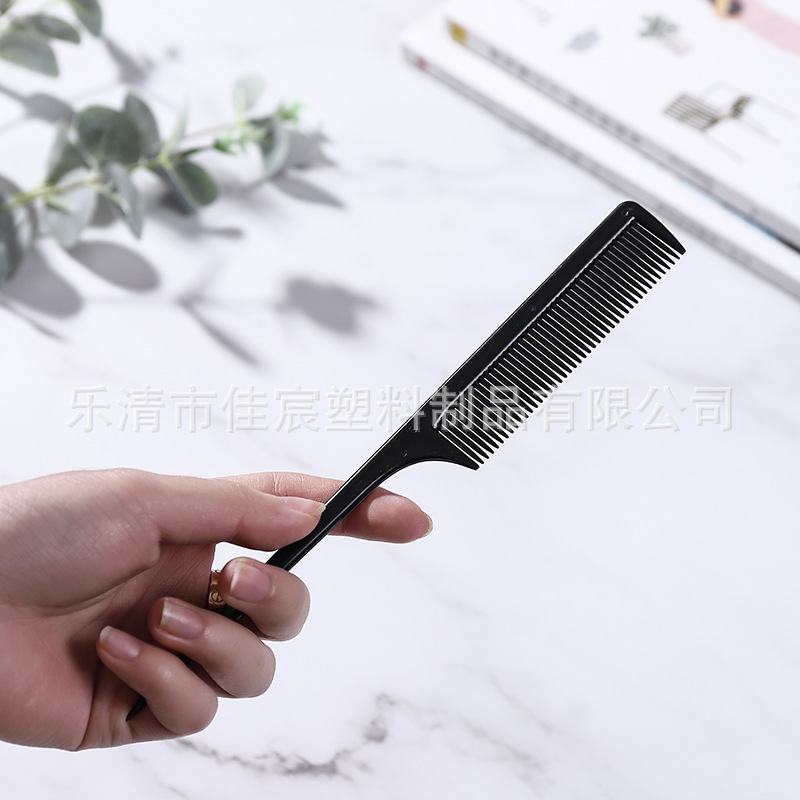 Peluquería peine de plástico updo peine maquillaje peine negro herramienta de belleza diente denso peine de doble cabeza peine de dos lados