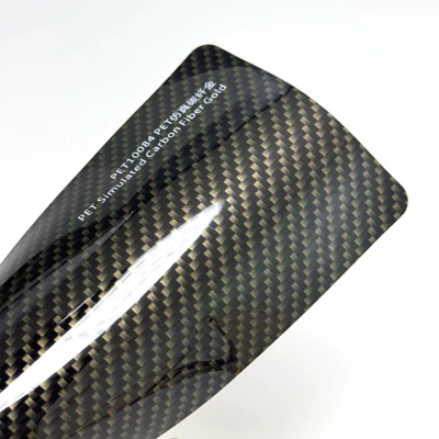 Auto Color Change Film Film Matte Glossy Black Gold Silver - glossy-simulated-carbon-fiber-gold-152m17m-supports-slitting