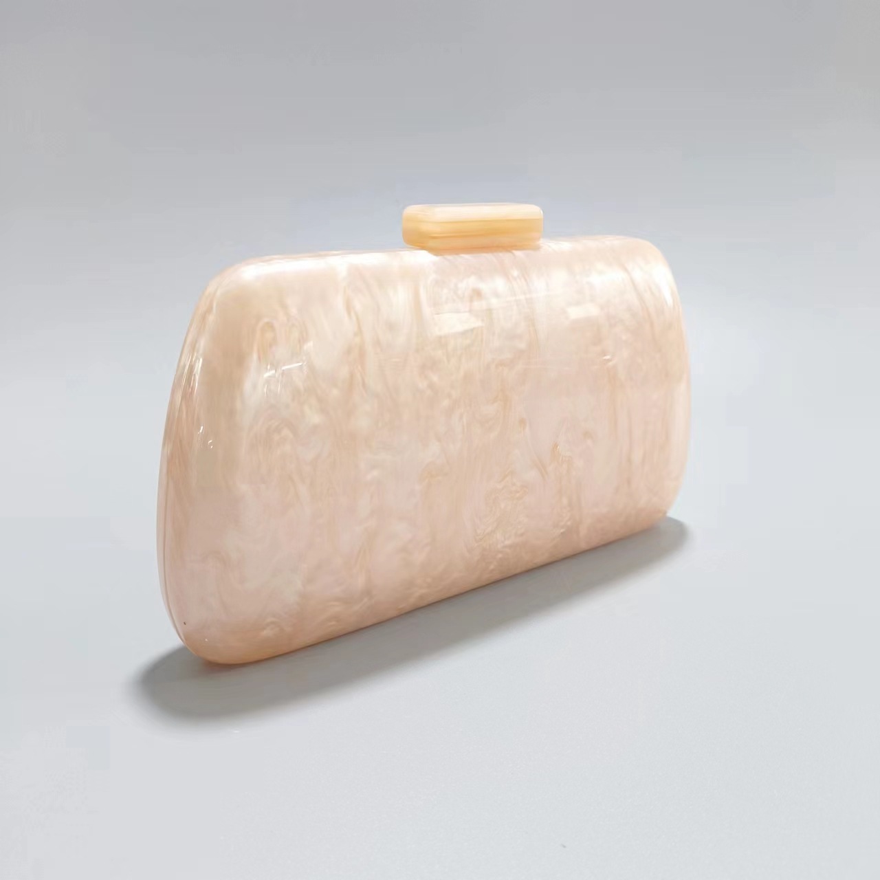 Elegante pochette da sera in acrilico – Borsa a tracolla versatile con catena staccabile per matrimoni e feste (albicocca)_voghion.com