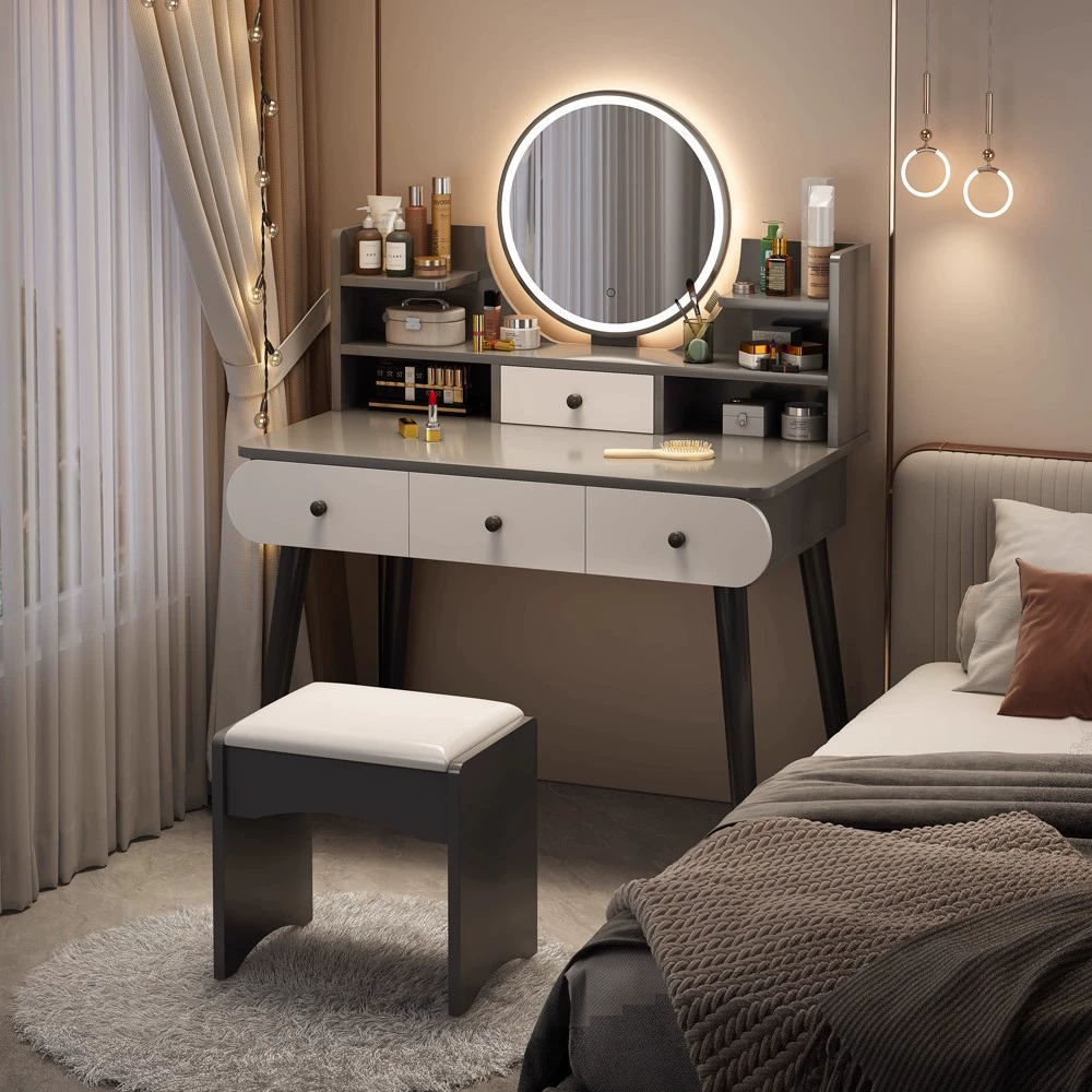 Туалетный столик Современный простой макияж для спальни Маленький макияж Стол Встроенный стол Прокат туалетный столик Зеркало для макияжа