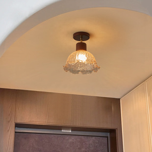 Aisle Light, Corridor Light, Medieval Ceiling Light, Retro Style Entrance Light, Walnut Solid Wood Cloakroom Balcony Light