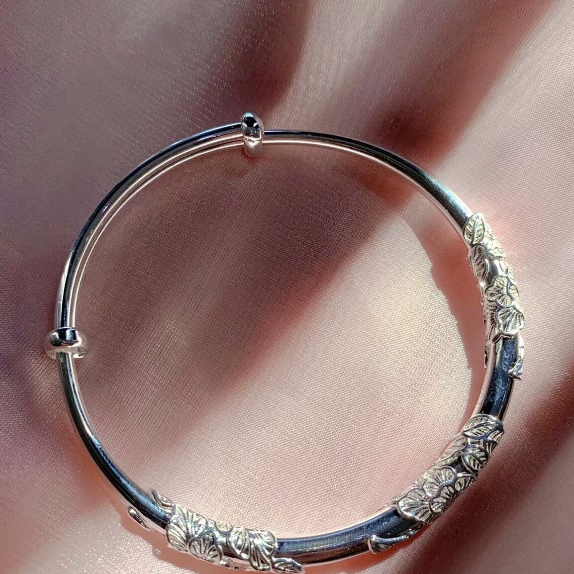 Серебряное браслет, легкая цепочка, образец серебра 925