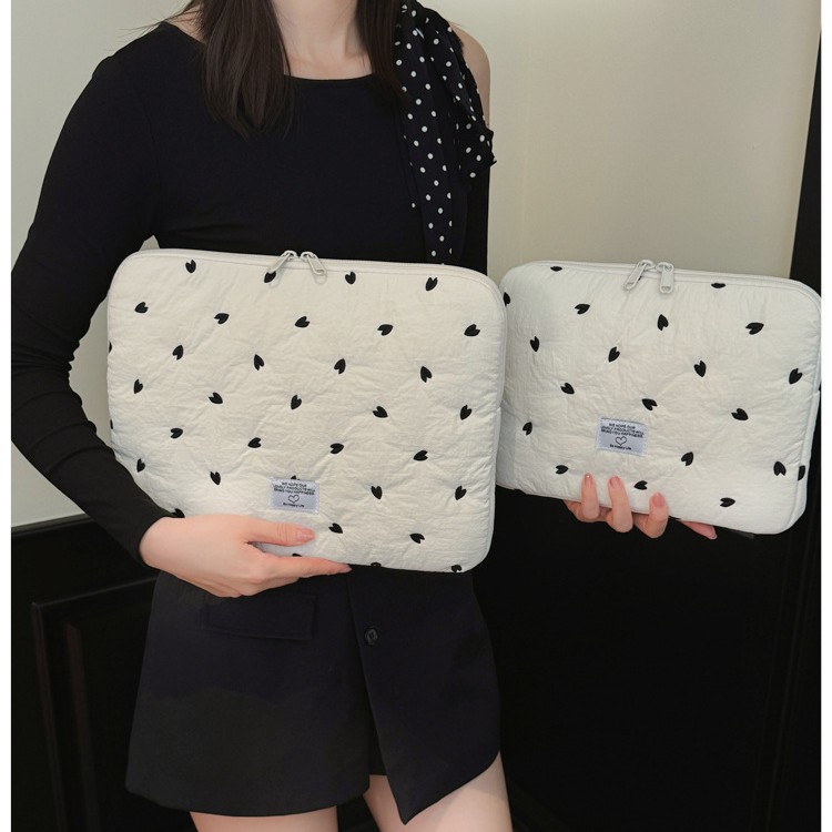 Korean Polka Dot Embroidered Handheld Tablet Bag Lightweight Inner Sleeve Bag 13.5inch Women's Handheld Laptop Bag