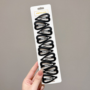 Clips de pelo negro simple esmaltado verano cabello fruncado clips frontal lateral tocado temperamento clips bb mujeres