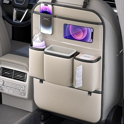 Car table board | Supplies - warm-rice-nappa-leather-chair-back-storagelong-style