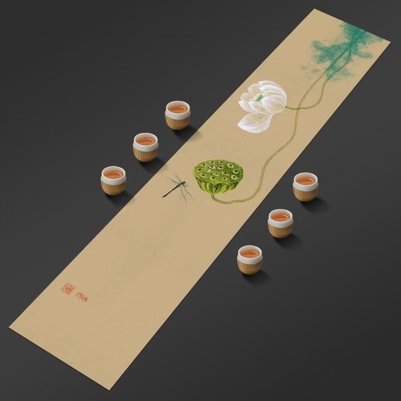 桌旗茶席防水免洗茶桌布长条禅意茶几桌布台布棉麻茶席耐磨禅意风