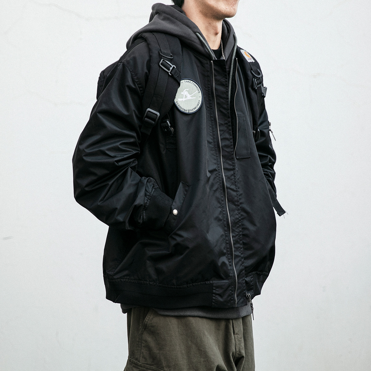 Marca de moda Otoño primavera y otoño americano retro MA-1 chaqueta de vuelo casual etiquetado diseño uniforme de béisbol chaqueta de trabajo de los hombres moda