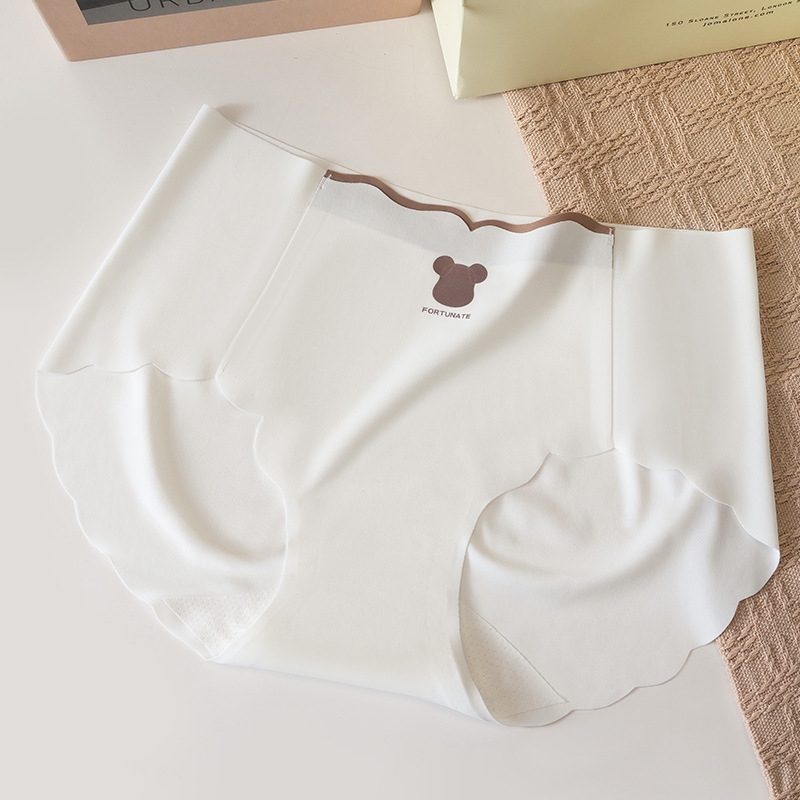 Primavera y verano nueva seda de hielo sin costuras oso yoga deportes seda de hielo algodón antibacteriano bragas de entrepierna larga