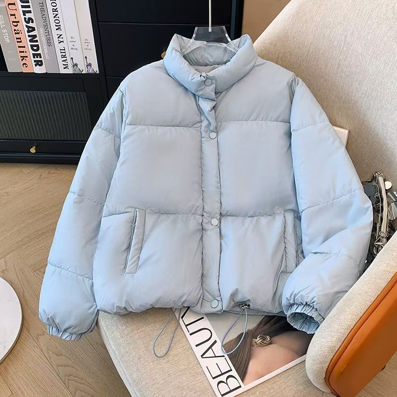 冬季新款韩版羽绒棉服女短款2025年宽松立领小个子时尚加厚面包服|undefined