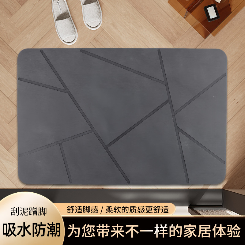 Puerta de entrada moderna y sencilla, decoración de tapetes de cocina, entrada al hogar, alfombra de barro de diatomeas resistente al agua y a la suciedad