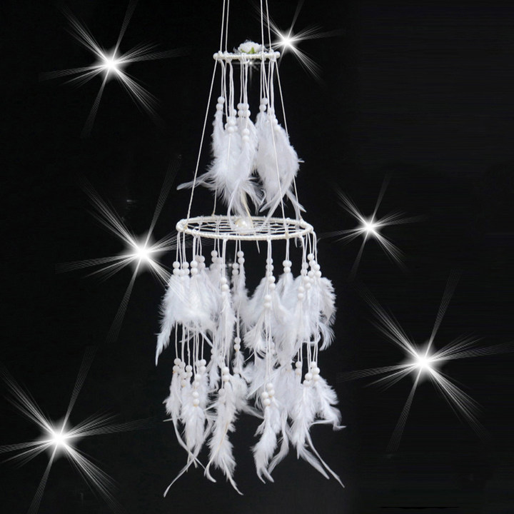 Creative Fantasy Eileen's Girly Wind Chime Dreamcatcher Feather Dream Pendant – Simple Design for Guesthouse, Home & Bedroom Decorations – Wholesale