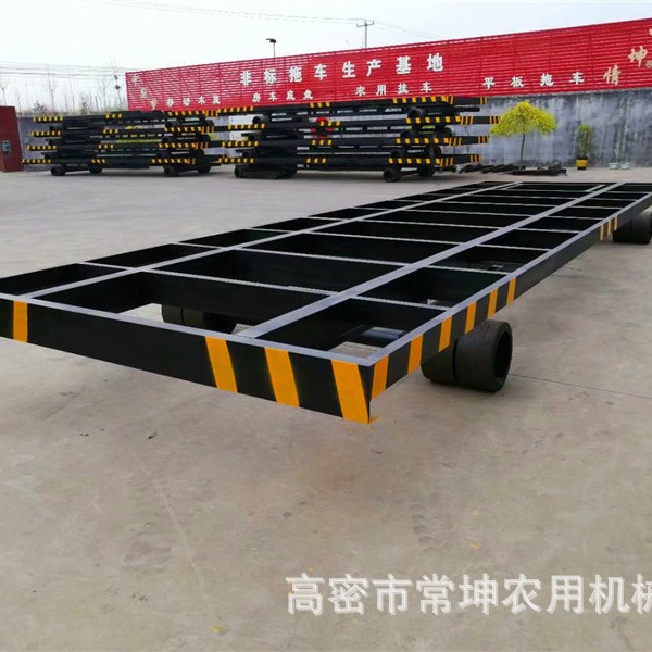 厂家供应15吨平板拖车骨架牵引拖车厂内中转框架结构全挂平板拖车