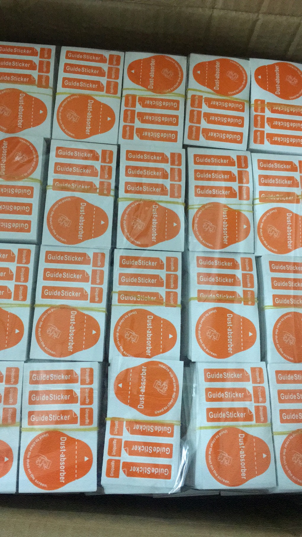 Orange English dust removal sticker (50*80)mm