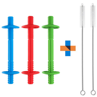Hollow teething tube teether manufacturer soft silicone baby teether stick teething straw teether toy