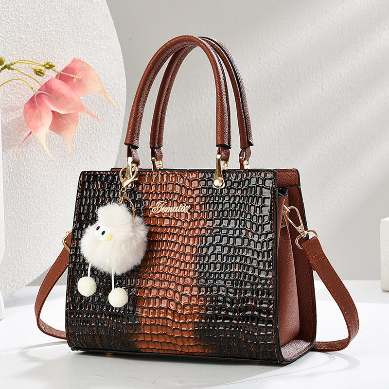 Cocodrilo estampado bolso de piel brillante2025 nueva textura mujer mochila mochila casual bolso de mano
