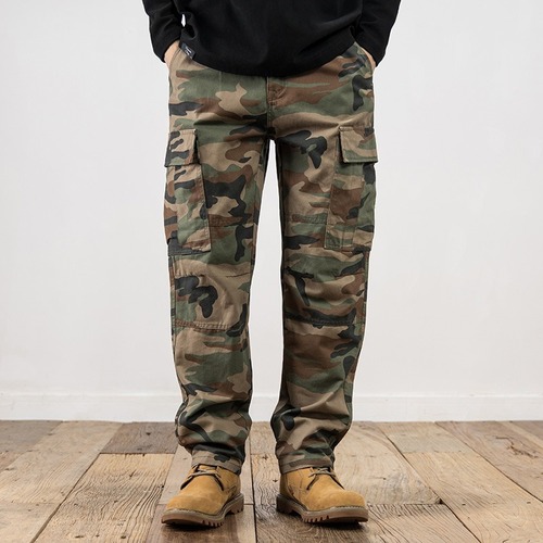 Vintage American Street Camouflage Work Pants for Men in 2025 - Heavyweight Straight Leg Functional Windproof Casual Pants