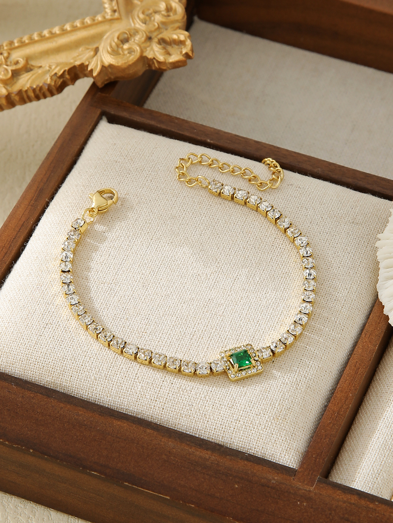 Bracelets Classification Shiny Geometric 304 Stainless Steel Zircon Tennis Chain Bracelets In Bulk