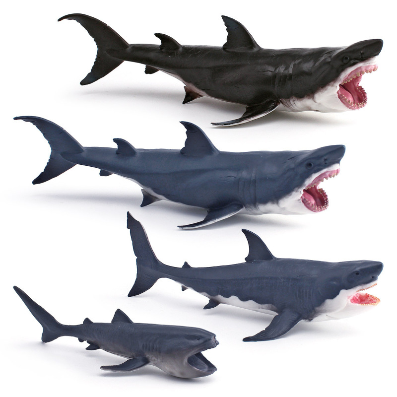 Simulation marine animal giant tooth shark white shark spiral tooth shark hollow shark model simulation marine life static ornaments
