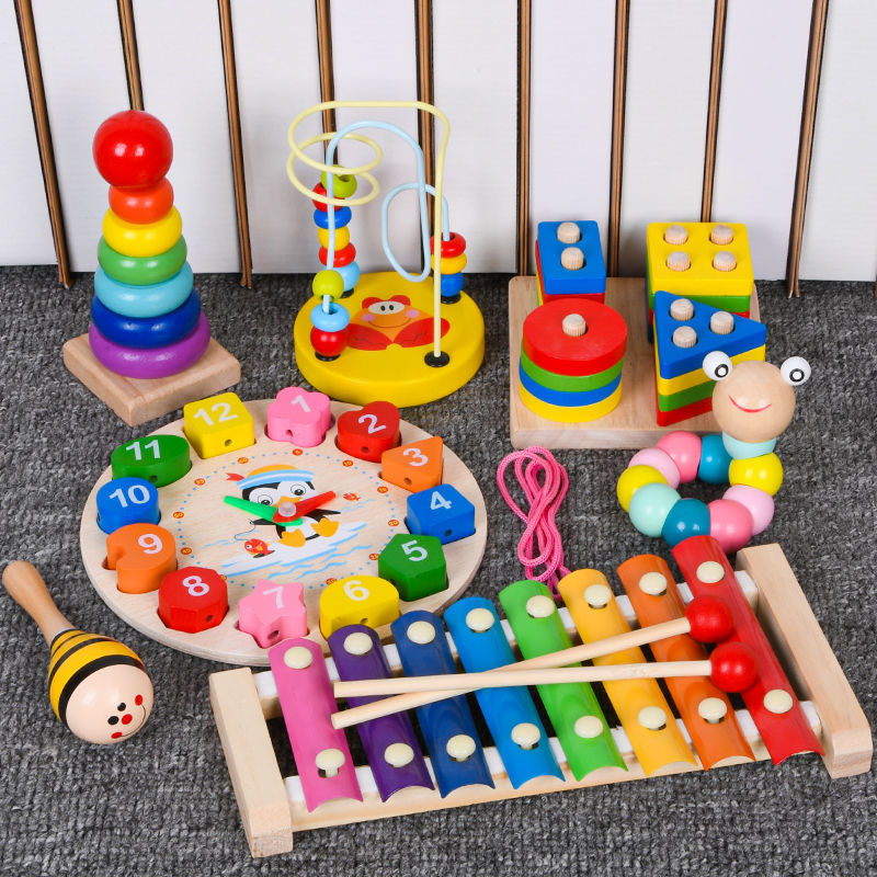 Baby educational toys for 0-1-2 years old: helps develop grasping skills, color recognition, music, and a small xylophone for first birthday.