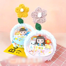 软陶摆件花朵发箍情人节儿童节女神蛋糕装饰发卡头箍小红花插牌