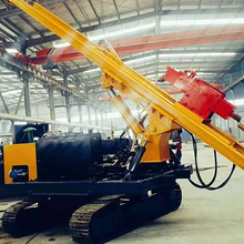 履带式光伏打桩机钢管桩打桩钻孔机器山地陡坡压桩机