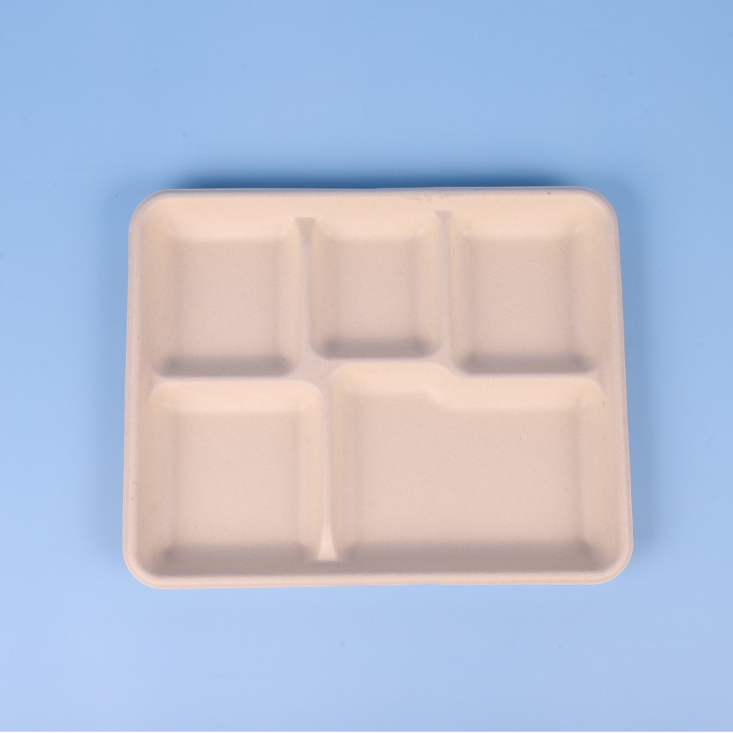 Fiambrera de pulpa degradable desechable