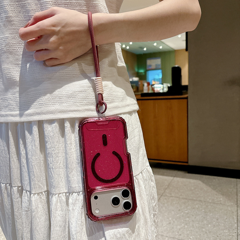 Funda Magnética con Brillo para iPhone 17 18 Pro Max y Apple 16 de TPU Tres en Uno Anti-caída