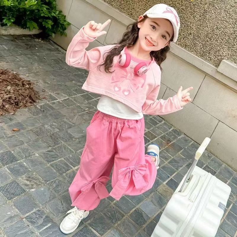 女童春秋季套装2025新款韩版时尚洋气宽松女宝宝秋装时髦两件套潮|undefined