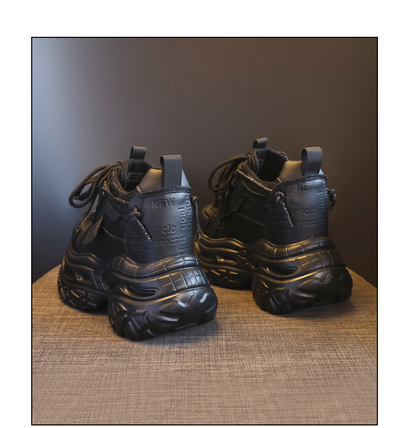 Giày sneaker nữ đế dày tăng chiều cao 12cm mặt lưới thoáng khí — Tro thô chi tiết 20