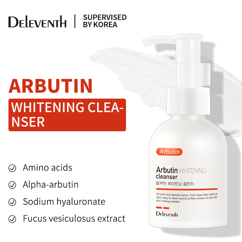 Korea delventh Arbutin Brightening Facial Cleanser Mild Oil Control Amino Acid Facial Cleanser Genuine Wholesale