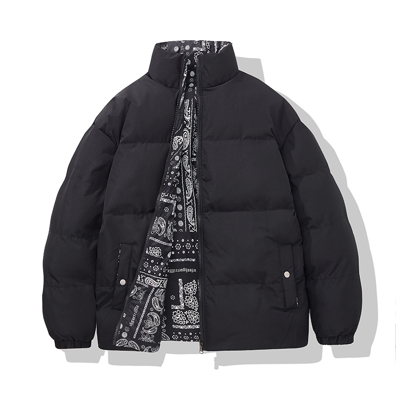 Vêtements pour hommes Veste double face pour hommes en automne et en hiver, veste décontractée ample, manteau en coton, manteau en coton épaissi,_voghion.com
