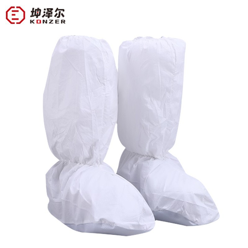 坤泽尔K205一次性PP高腰鞋套43cm加厚PVC鞋底隔水透气防液体靴套