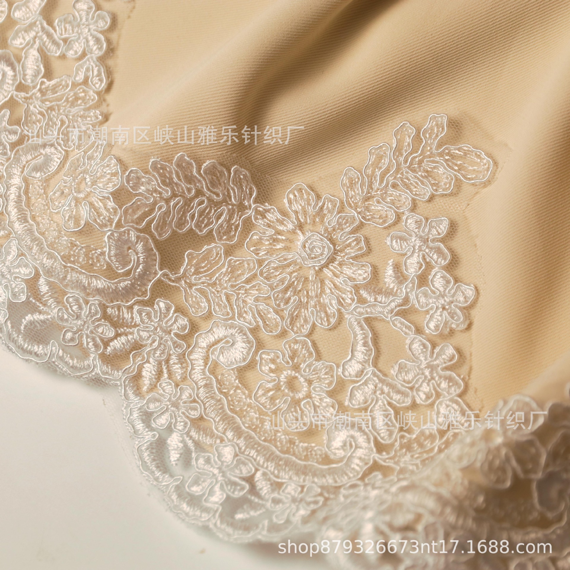 14cm宽网纱车骨花边 欧美法国蕾丝桌布窗帘装饰 股线蕾丝刺绣花边