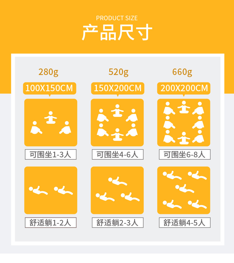 600D牛津布户外露营野餐垫春游野营防潮垫草坪野炊沙滩垫厂家批发详情2