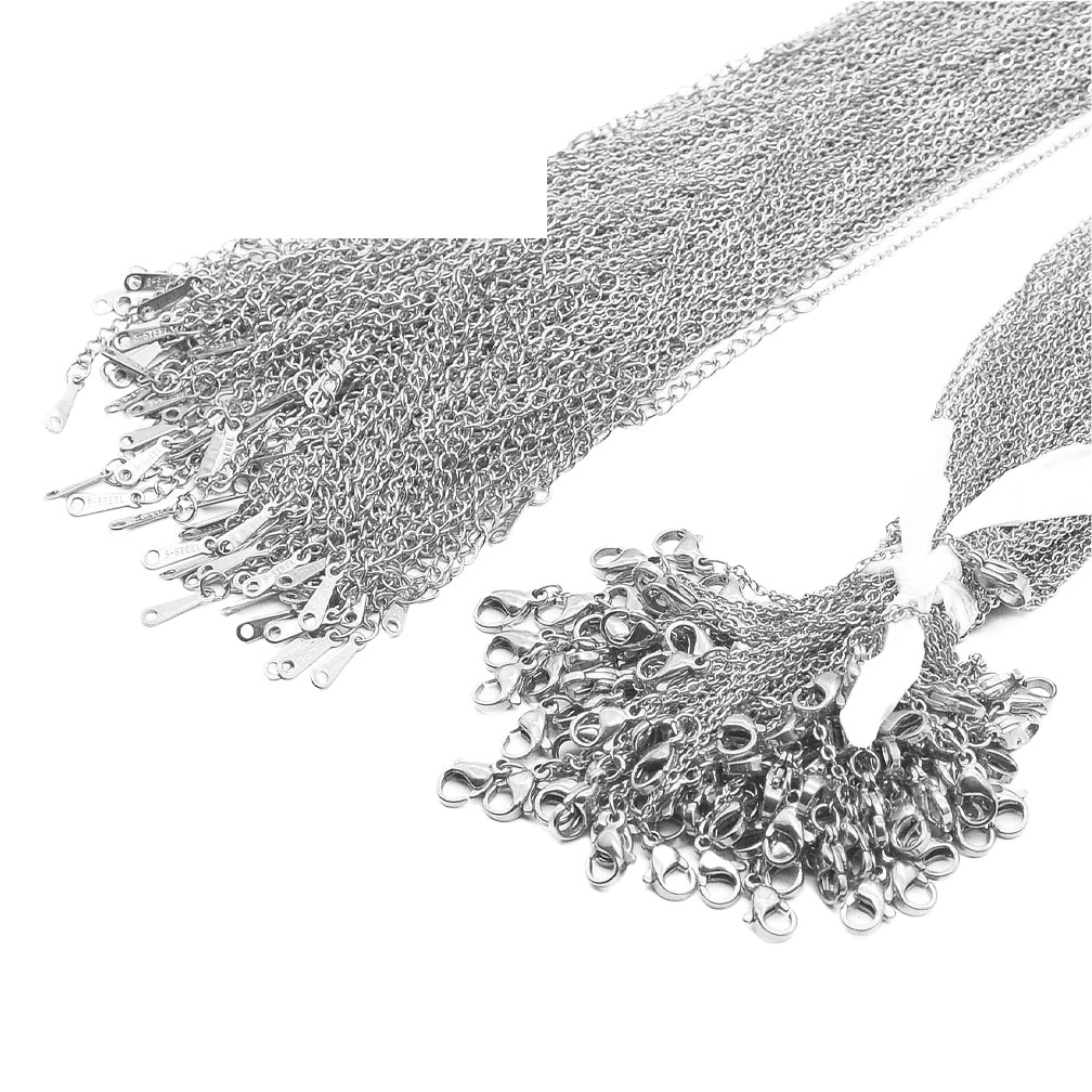 Stainless Steel Necklace O-Shaped Chain Flat Cross Jewelry Plain Chain Clavicle Chain Women's Neck Chain DIY Titanium Steel Necklace Fashion