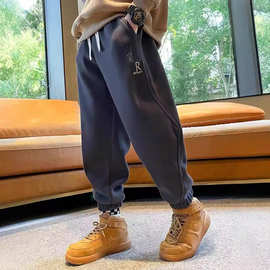 男童秋装裤子卫裤儿童装2024新款大童男孩运动裤酷帅炸街长裤潮装