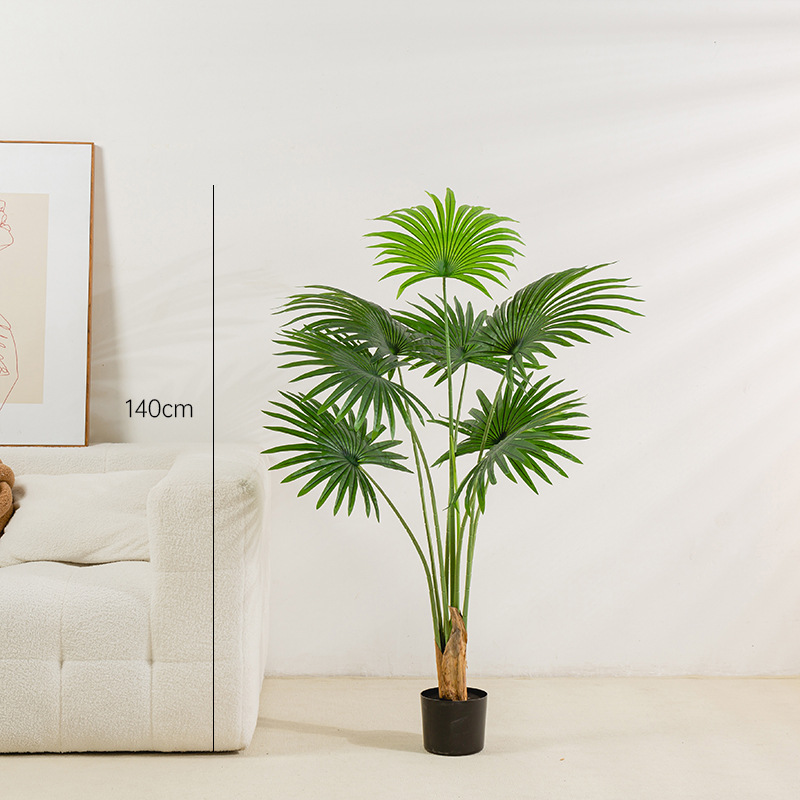 Plantas verdes artificiales, palmeras de California en maceta, plantas decorativas grandes para interiores, adornos de plantas, árbol artificial, palmera de hoja abanico, palmera dorada