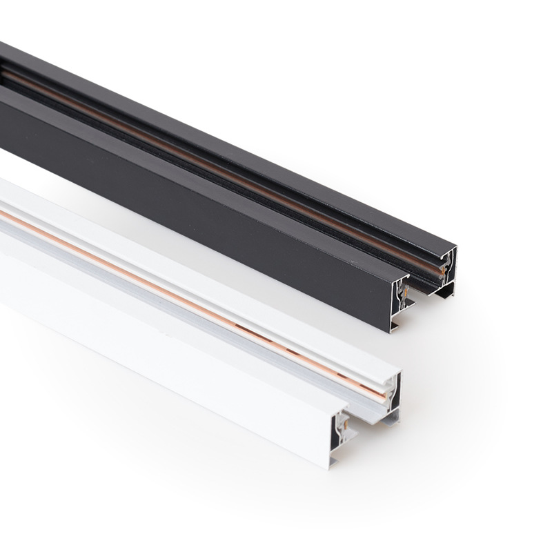 Riel Curvo para Iluminación LED de 2 Líneas en Aleación de Aluminio para Tiendas