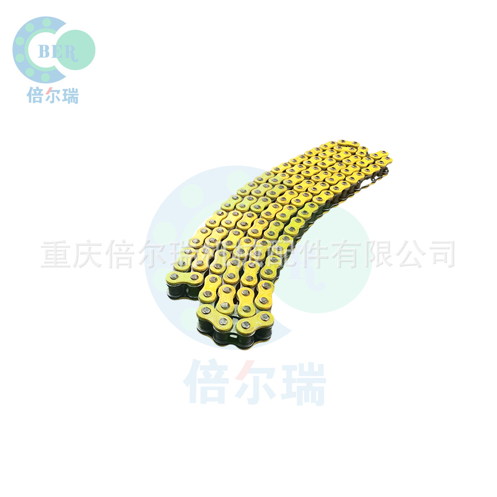 Sistema de transmisión de motocicleta de cadena amarilla 428H 132L