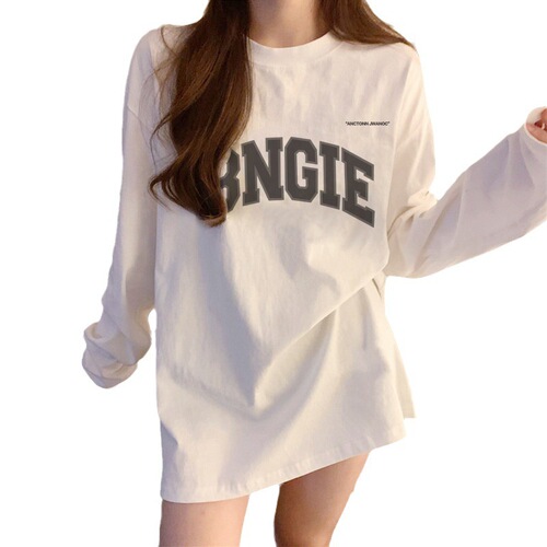 Cotton White Base Shirt Women's Innerwear 2025 Spring Collection New Loose Stylish Versatile Long Sleeve T-Shirt Women's Top