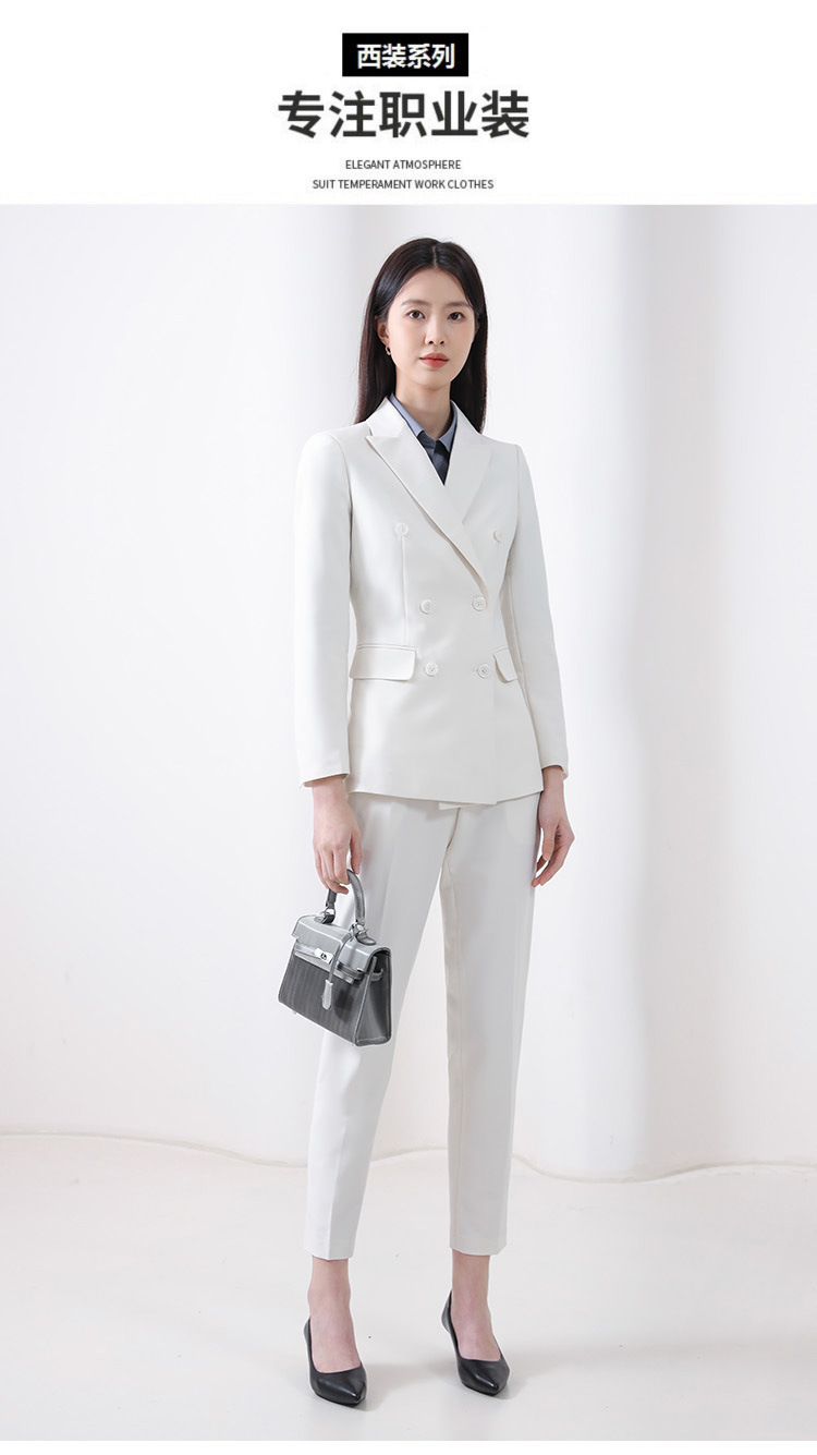 Áo vest blazer nữ hai hàng khuy dáng mỏng mùa hè, phong cách công sở cao cấp — Màu đen [quần trên] chi tiết 6