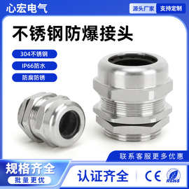 不锈钢防爆格兰头 Ex防爆金属戈兰头 304不锈钢防水防爆接头 锁母