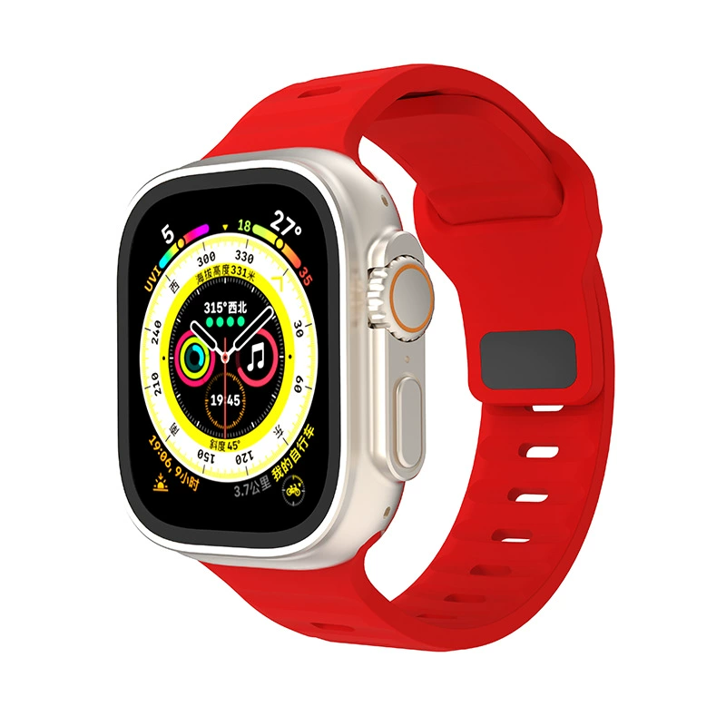 Подходит для Apple Watch Ultra9876543210 поколения SE, спортивный силиконовый ремешок с квадратной пряжкой и бриллиантами, новая модель