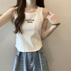 Mo18 # ボトムベストの女性の中に大きいサイズの太ったmmを掛けて、夏に痩せて副乳を隠して、袖なしの短い上着を着ます。