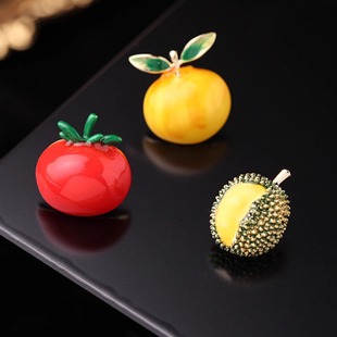 Enamel Glaze Peach Brooch Anti-slip Buckle Pin Fruit Personalized Collar Needle Drop Oil Pitaya Tramps Women's Needle
