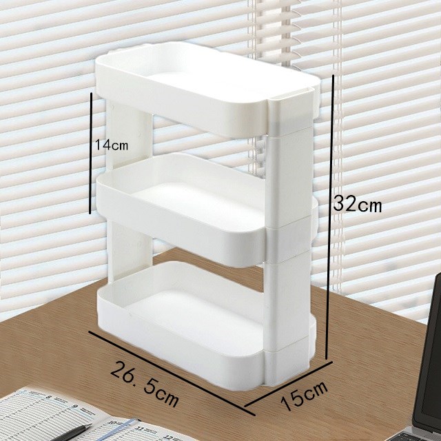 可叠加桌面护肤品收纳架白色分层置物架创意洗漱台杂物收洋聚贸易