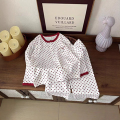 【秋冬爆款】点点儿童家居服简约儿童居家日常棉服猫咪纯棉家居服