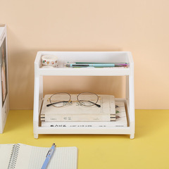 桌面雙層貓爪收納架桌面文具收納置物架化妝品整理盒寢室改造架